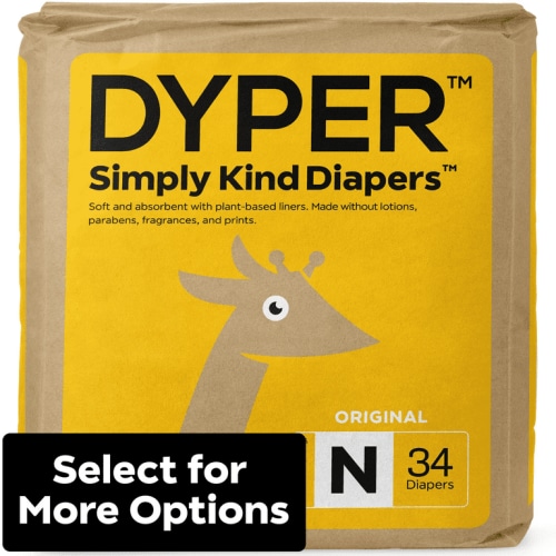 DYPER Simply Kind Diapers, Remarkably Soft, Size Newborn, 34 Count (Select For More Options)