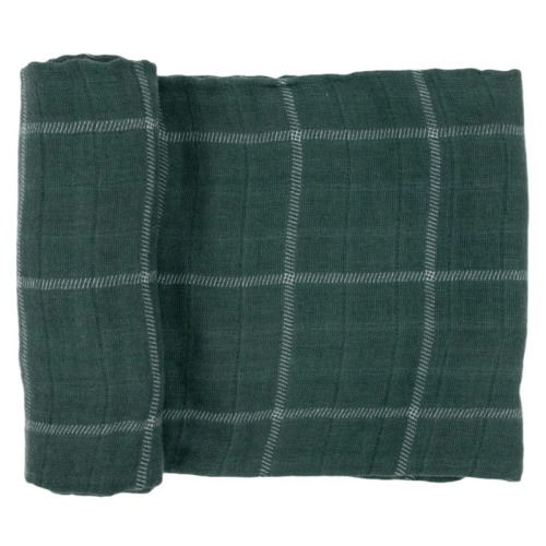 Cotton Muslin Swaddle Blanket - Evergreen Plaid Default Title