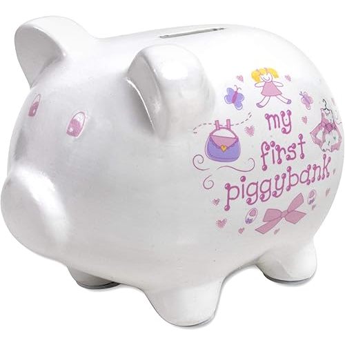 Baby Essentials My First Piggy Bank, Baby's First Piggy Banks for Boys and Girls (Pink)