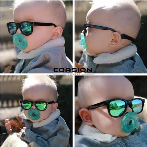 COASION Bendable Flexible Polarized Newborn Baby Sunglasses with Strap for Infant Boys Girls Age 0-12 Months CA8042