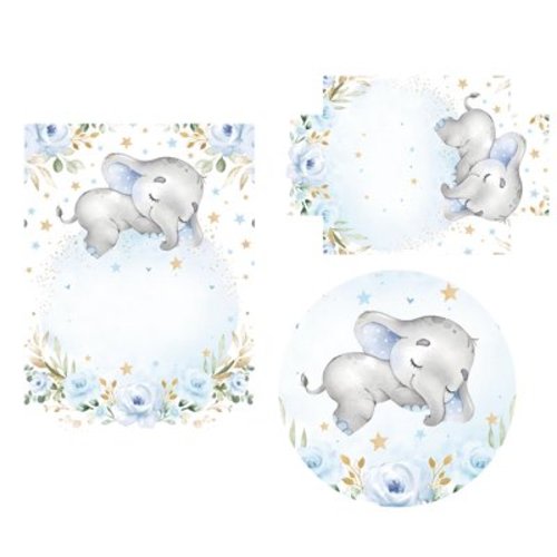 Kainsy Baby Crib Bedding Set - Blue Elephant Nursery Bed 3 Pcs Set - Chic Soft Blanket with Double Layer Dotted Backing, Fitted Sheet, Room Rug for Newborns Boys Girls Shower Gift(30"x40")