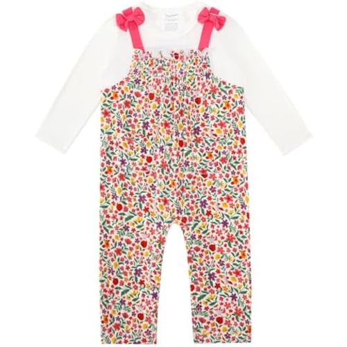 Baby Girls Romper-Viscose Made from Bamboo, Long Sleeve Jumpsuit Infant Coverall Soft Clothes with Snaps