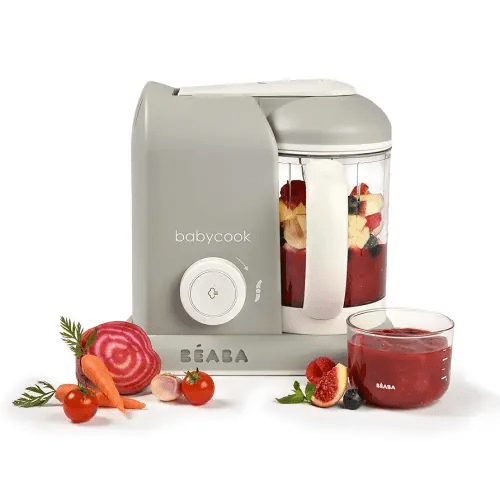 BEABA Babycook Solo 4 in 1 Baby Food Maker, Baby Food Processor, Steam Cook + Blend, Lrg Capacity 4.5 Cups 27 Servings in 20 Mins, Cook Healthy Baby Food at Home, Dishwasher Safe, Cloud
