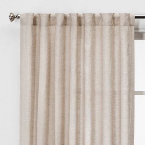 54"x84" Light Filtering Linen Window Curtain Panel Cream - Threshold™: Modern Beige, Rod Pocket, OEKO-TEX Certified