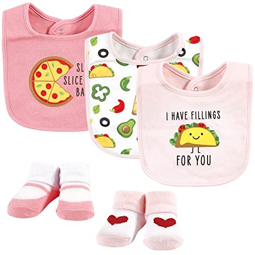 Hudson Baby Unisex BabyCotton Bib and Sock Set