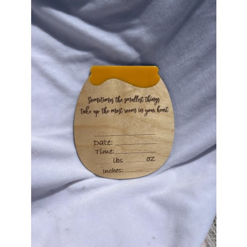 winnie inspired birth announcement/ honey pot birth announcement/ bee themed baby nursery