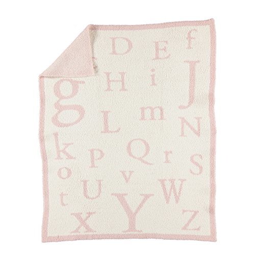 Barefoot Dreams® CozyChic® ABC Blanket, Dusty Rose/Cream