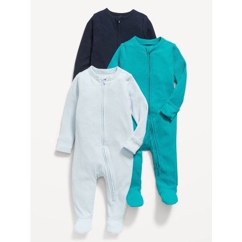 2-Way-Zip Sleep & Play Footed One-Piece 3-Pack for Baby