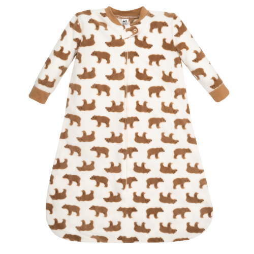 Hudson Baby Infant Boys Long-Sleeve Fleece Sleeping Bag, Brown Bear, 0-6 Months