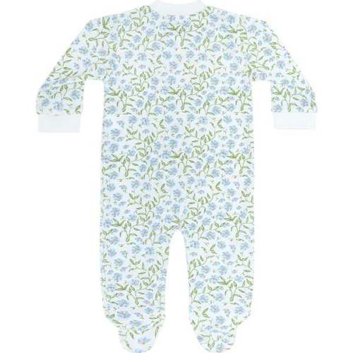 Blue Vines Print Zipper Footie - Nellapima | Maisonette