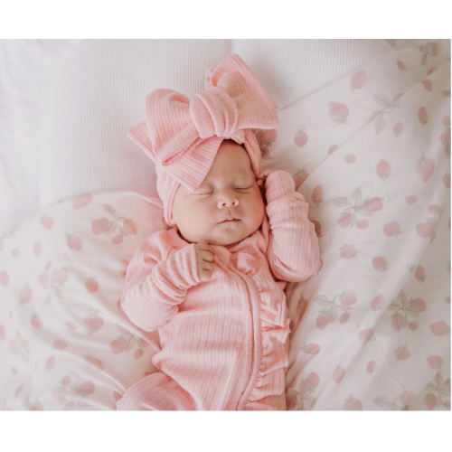 Swaddle and Oversized Top Knot Set Berry Sweet Bundle (Newborn)