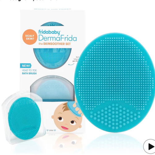 Frida Baby DermaFrida The SkinSoother Baby Bath Brush | Cradle Cap Brush for Babies, Baby Essential for Dry Skin, Cradle Cap Treatment and Eczema | 1 Pack