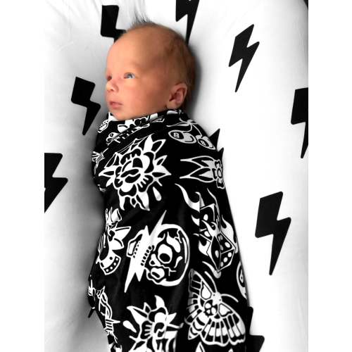 Bamboo Stretch Swaddle in Bad Boy [Midnight Edition]