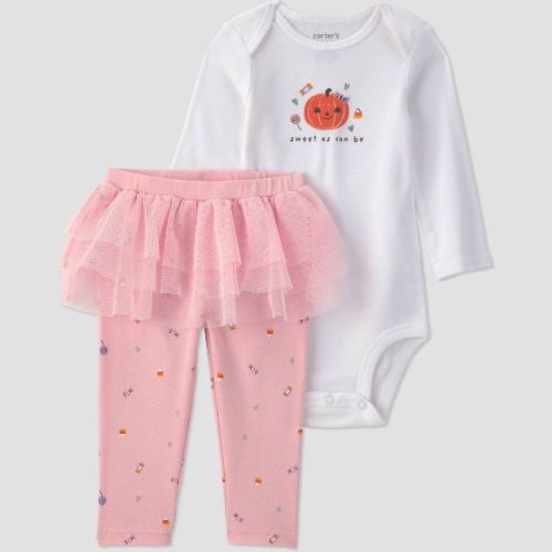 Carter's Just One You® Baby Halloween Girls' 2pc Sweet As Can Be Bodysuit and Tutu Pants Set - Pink 3M