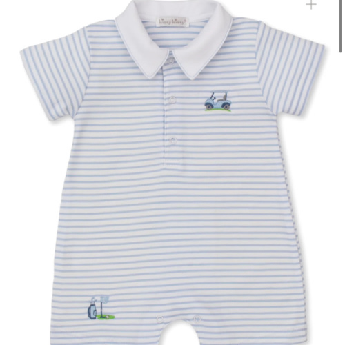 Fairway Foursome Blue Stripe Short Playsuit