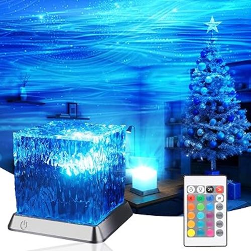 LETOUR Ocean Wave Projector Light,Ocean Wave Cube Lamp with 16 Colors & 30 Modes Northern Lights for Kids, Ceiling Projector with ROHS Certification for Bedroom/Party/Game Rooms