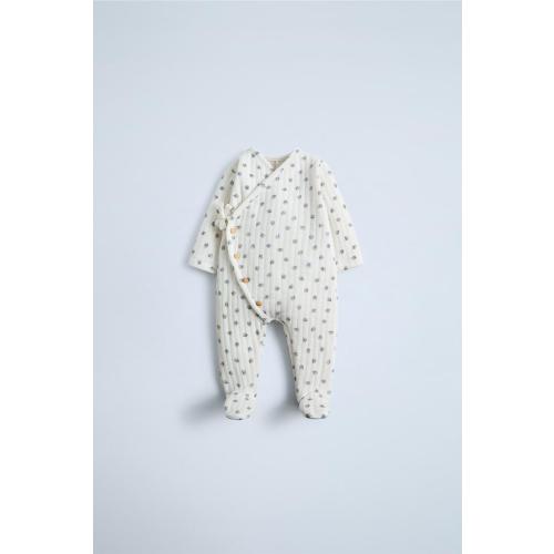 QUILTED FLORAL JUMPSUIT - Ecru | ZARA United States