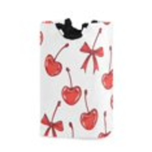 joogoo Cherry and Bows Large Storage Basket with Handles Collapsible Organizer Bin Laundry Hamper