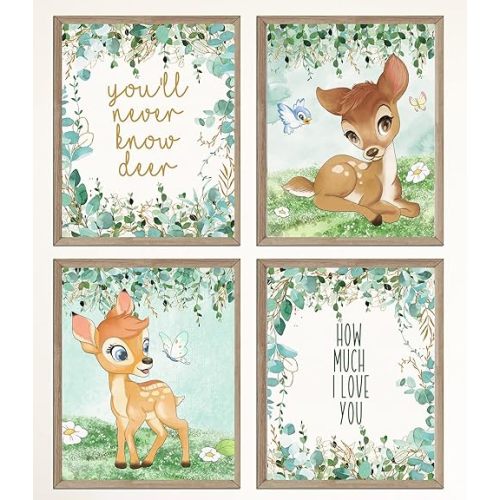 Silly Goose Gifts You'll Never Know Deer How Much I Love You - Bambi Room Nursery Wall Art Print Pictures Decor (Know Deer Love You)