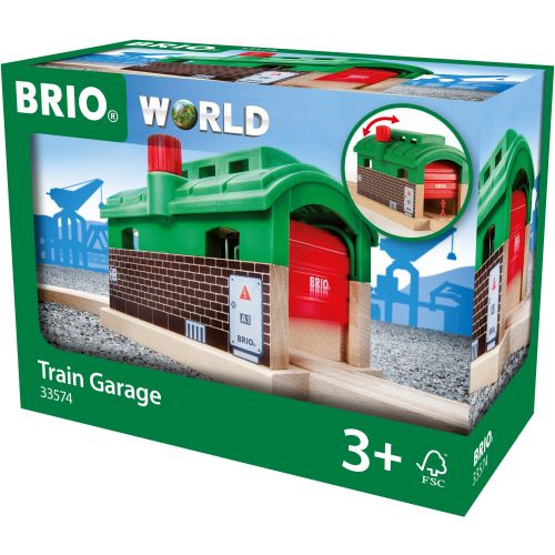 BRIO World Wooden Railway Train Set Train Garage
