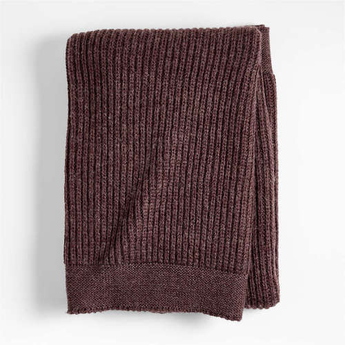 Cherished Chestnut Red Wool Blend 50"x60" Kids Fisherman's Knit Throw Blanket by Jeremiah Brent
