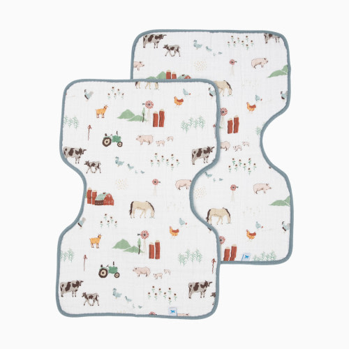 Cotton Muslin Burp Cloth (2 Pack) - Farmyard