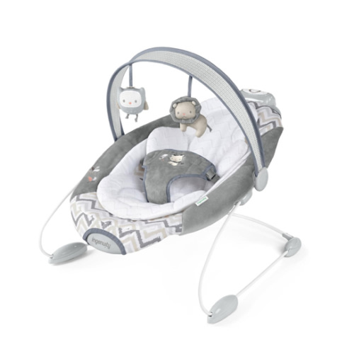 Ingenuity SmartBounce Automatic Baby Bouncer Seat with White Noise, Music, Toy Bar & 2 Plush Infant Toys, 0-6 Months Up to 20 lbs (Braden)
