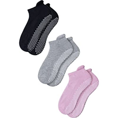 RATIVE Anti Slip Non Skid Barre Yoga Hospital Pilates Socks with Grips for Women Men