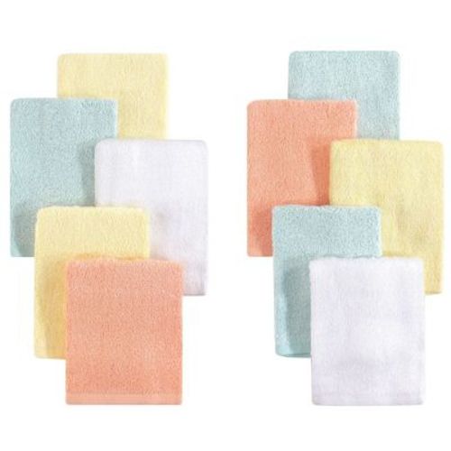 Little Treasure Baby Unisex Rayon from Bamboo Luxurious Washcloths, Yellow Peach 10-Pack, One Size
