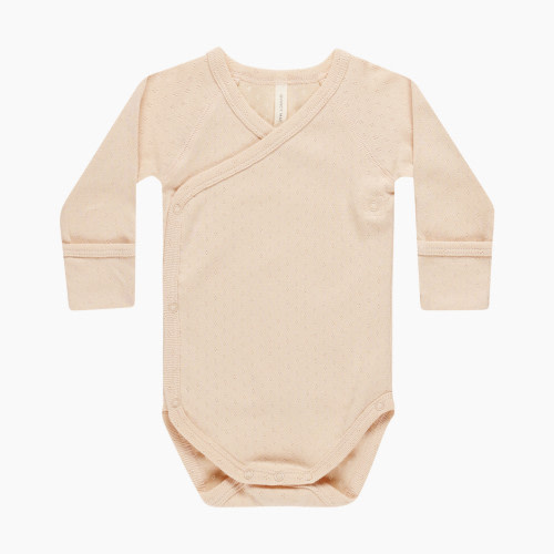 Quincy Mae Side Snap Bodysuit - Shell, Nb