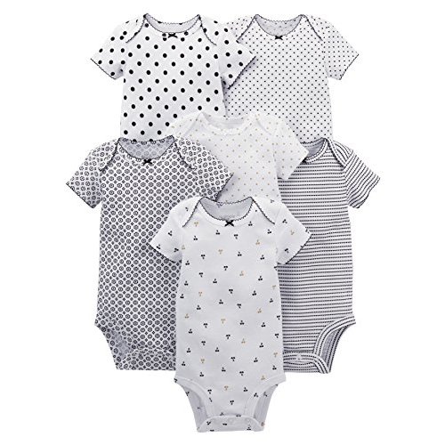 Simple Joys by Carter's Baby Girls' Short-Sleeve Bodysuit, Pack of 6