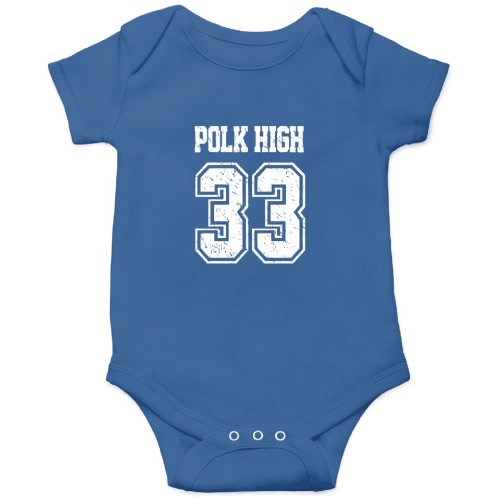 Polk High (1) T-Shirt Onesies Kids's Short Sleeve Onesie 12M Royal sold by Lynn R. Eoff | SKU 1678356604 | Printerval