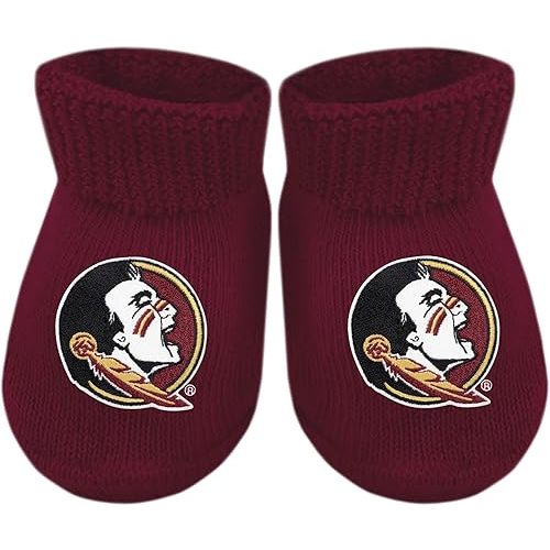 Creative Knitwear College Baby Bootie Sock - Team Logo, Multiple Colors, for Boys & Girls (Newborn - 6 Months)