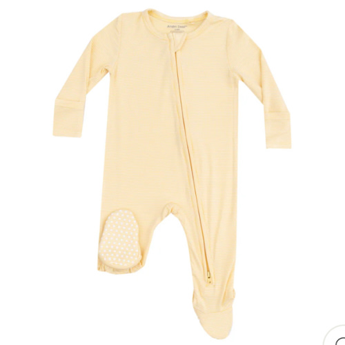 2 Way Zipper Footie -Stripe Baby Chicks