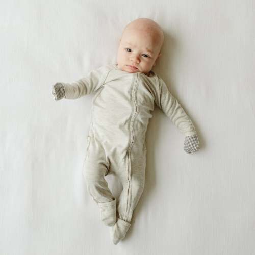 Guomi - Grow With You Footie - Storm Gray (0-3M; 3-6M)