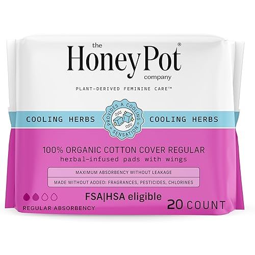 The Honey Pot Herbal Pads Organic Cotton Cover