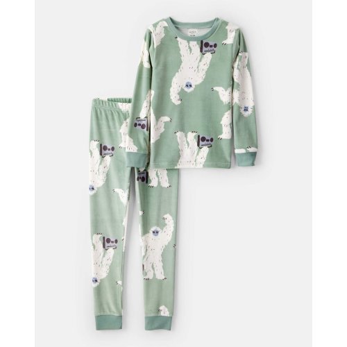 Boys Yeti Print DreamPlush Long-Sleeve Snug Fit 2-Piece Pajamas - Green - Carter's | Carter's