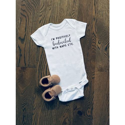Moira Rose, I’m Positively Bedeviled Baby Bodysuit, Schitt’s Creek Bodysuit, Schitt&#39;s Creek Baby, The Bebe Ew David