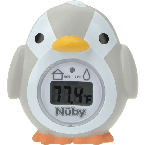Nuby Bath and Room Digital Thermometer - Baby Thermometer for Safe and Cozy Bath and Room Temperatures - Penguin