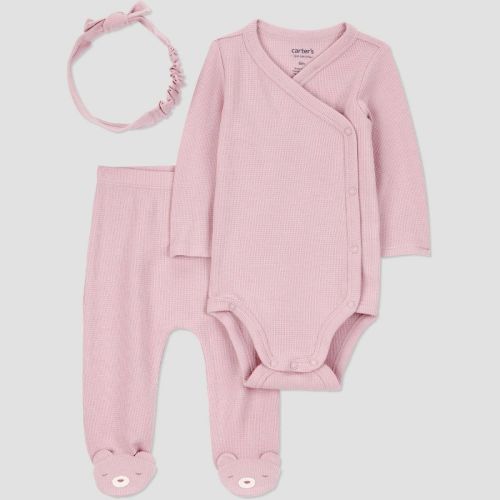 Carter's Just One You® Baby Girls' 3pc Top & Bottom Set - Pink Newborn