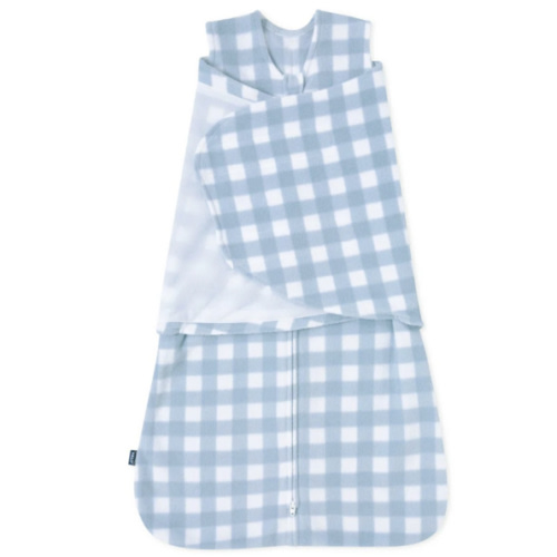 Blue Gingham Micro-Fleece Swaddle | Newborn | HALO