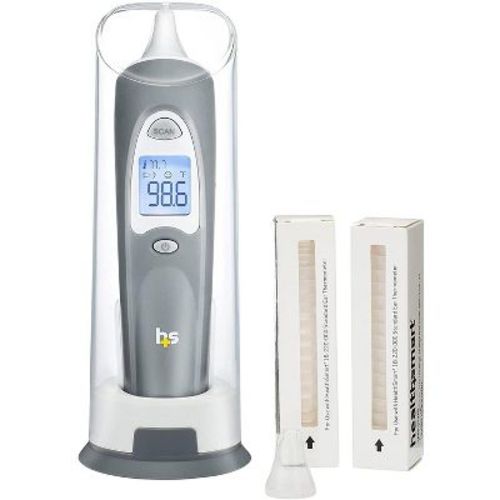 HealthSmart Digital Ear Thermometer for All Ages – Fast Infrared Results, Fever Indicator & 30 Covers