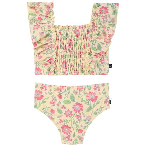 Modern Moments by Gerber Toddler Girl Two- Piece Swimsuit with Double Ruffle, Sizes 12M-5T