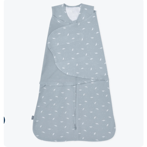 Blue Bird Print Cotton Swaddle | HALO