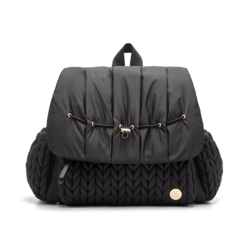 Levy Stylish Diaper Backpack - Black Herringbone