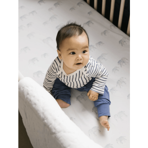 Pehr Organic Crib Sheet - Follow Me Elephant