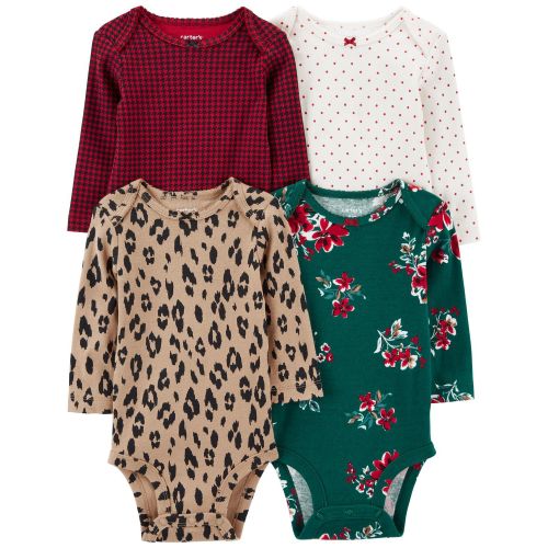 Baby 4-Pack Long-Sleeve Mixed Print Bodysuits - Carter's | Carter's