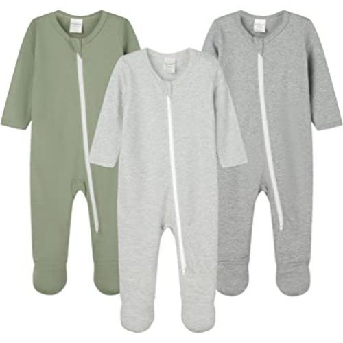 HAJAKADAS-Y Baby Boys' Girls' Cotton Sleep and Play Pjs, Snug Fit Footed 2-Way Zip Closure Coveralls,Pajamas with Feet