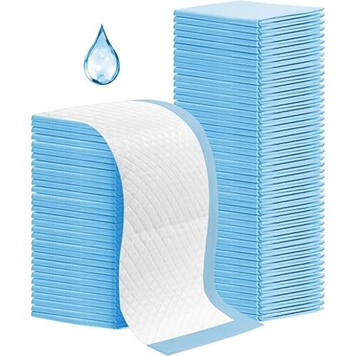 100 Pack Disposable Changing Pads,17 X 13 In Baby Disposable Underpads,Ultra Absorbent Disposable Bed Pads,Waterproof Diaper Changing Pad,LeakProof Breathable Underpads Bed Table Protector Mat