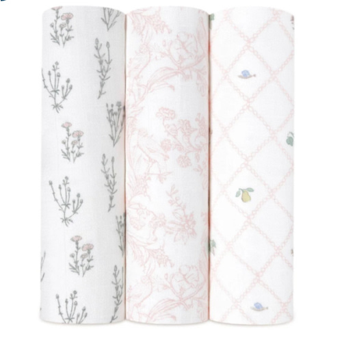 French Floral Silky Soft Swaddle 3 Pack | aden + anais